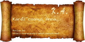 Karácsonyi Anna névjegykártya