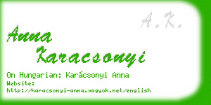 anna karacsonyi business card