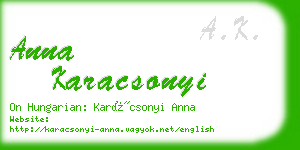 anna karacsonyi business card